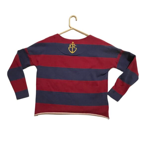 Lacoste Womens L(40) Sweater Navy Red Gold Anchor Nautical Cruise Resort Top EUC - Picture 2 of 6